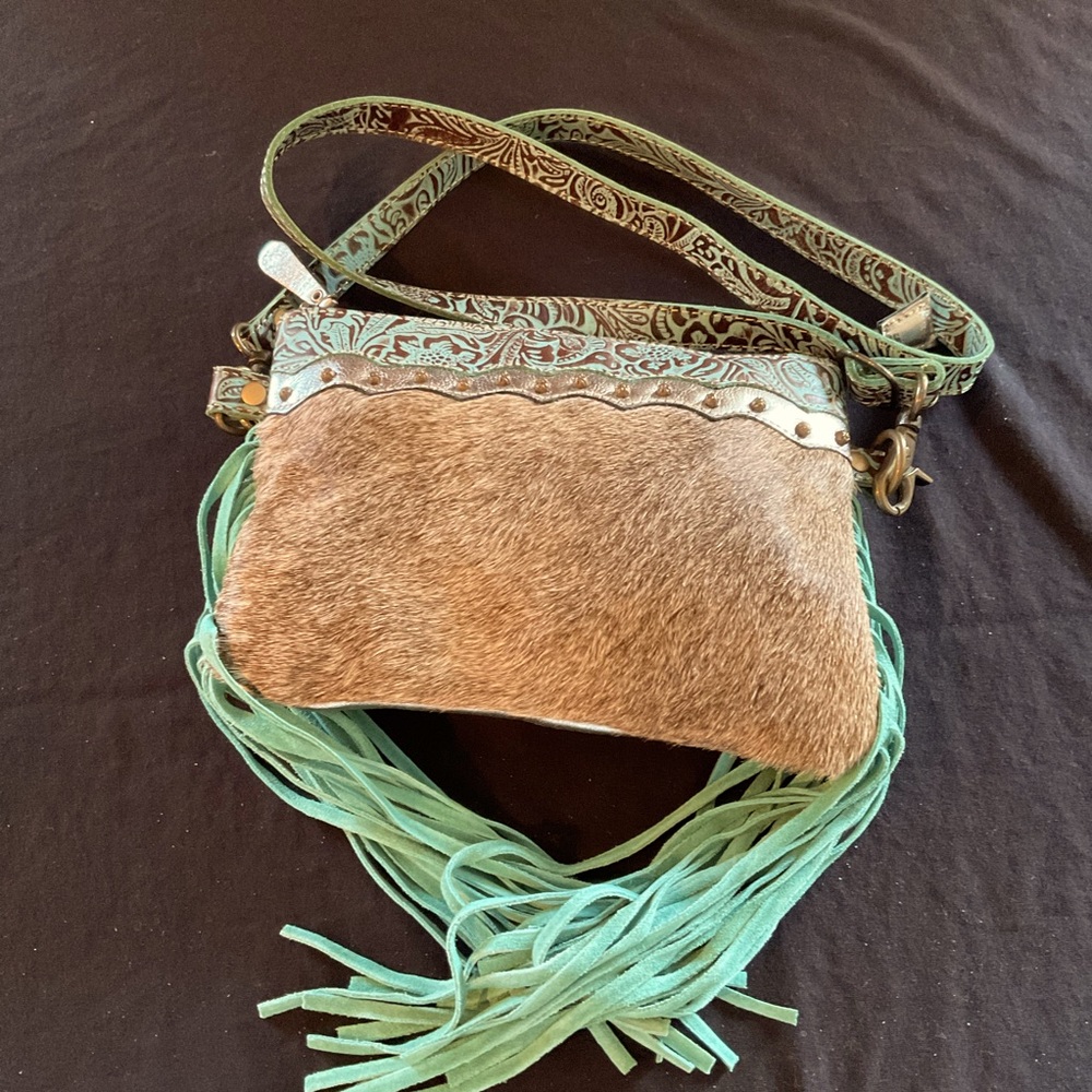Myra Leather Fringed Crossbody Handbag